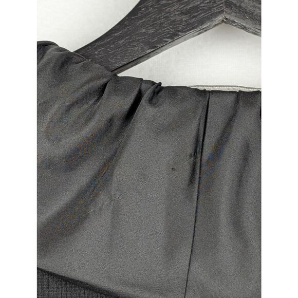 Chico's Black Label Ruffle Trim Long Duster Cardigan Jacket Size 2 Black - Picture 5 of 6